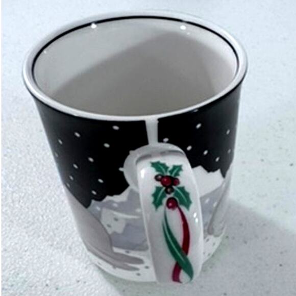 "NORITAKE" Epoch Christmas Party Mugs ,Seals, Micro, Oven, and Dishwasher Safe - Picture 3 of 7